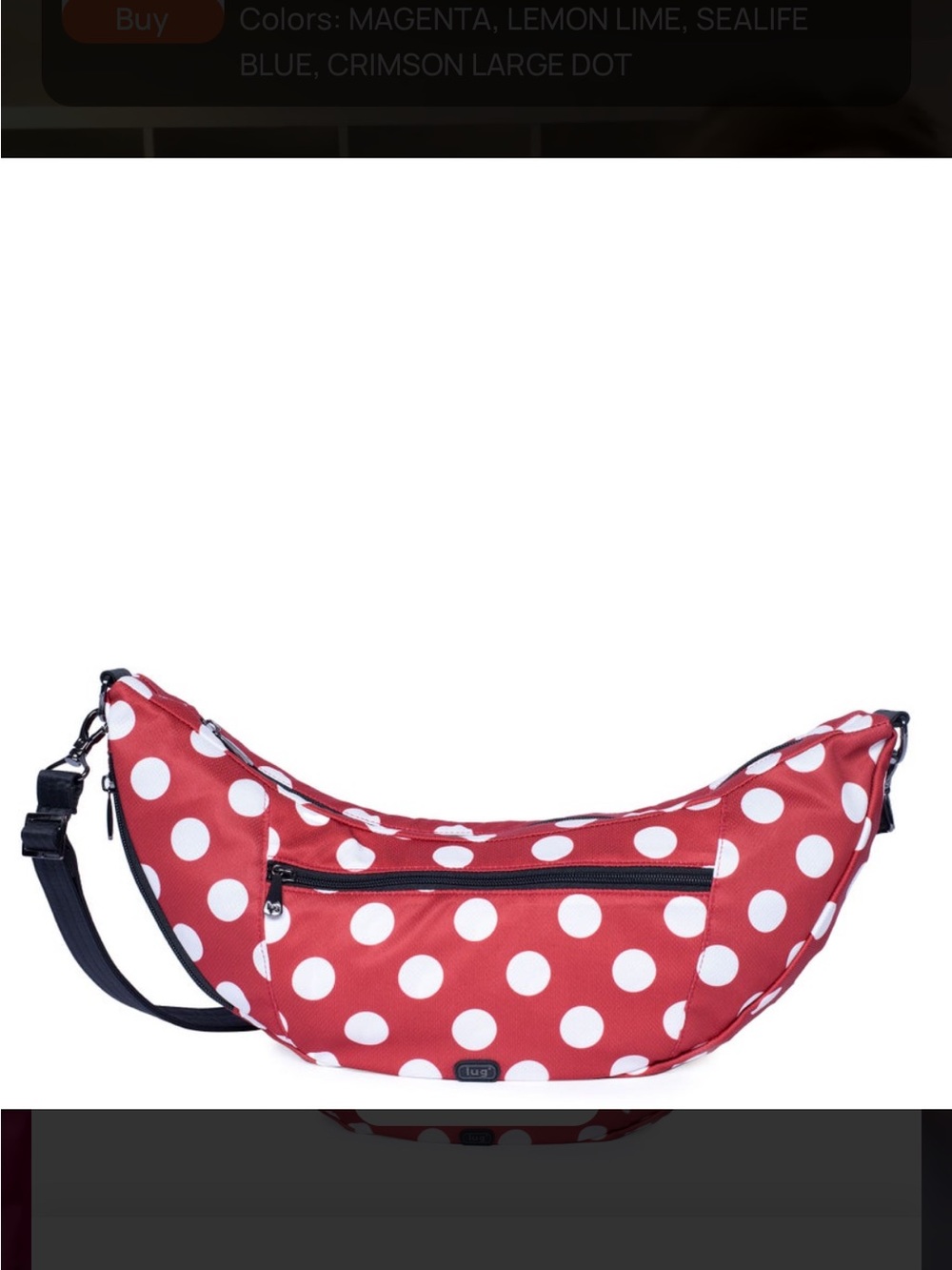 LUG Boomerang Sling Crossbody Bag - Crimson Red Dot